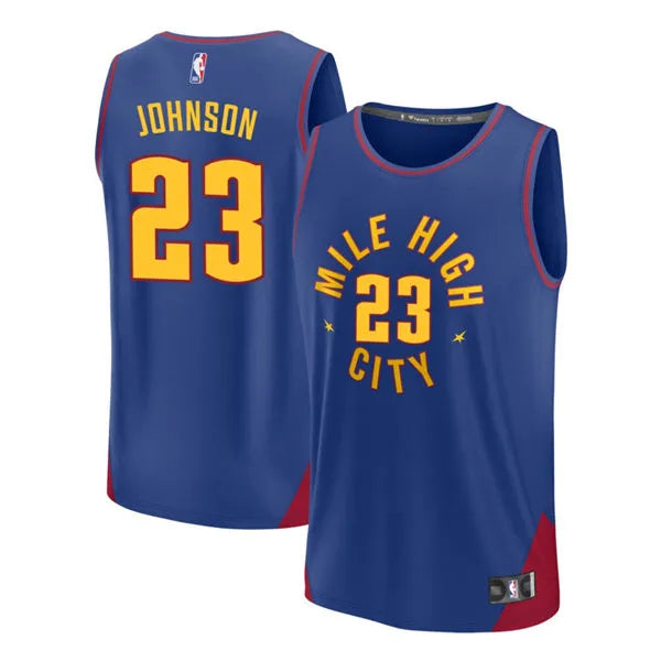 Mens Denver Nuggets #23 Cameron Johnson Blue Statement Edition Swingman Jersey