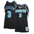 Mens Denver Nuggets #3 Allen Iverson Mitchell & Ness Black Reload 2006-2007 Hardwood Classics Swingman Jersey