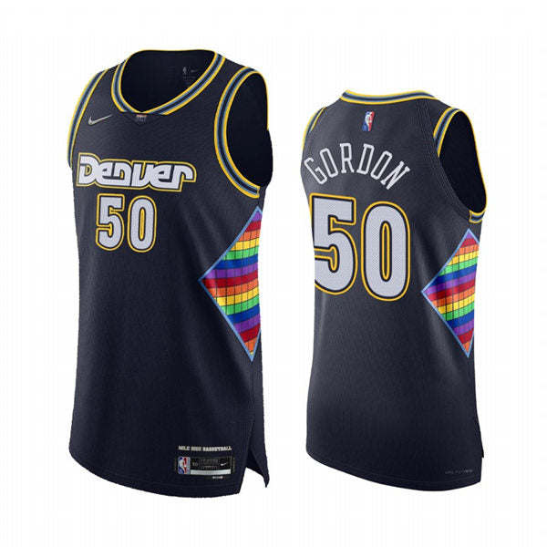Mens Denver Nuggets #50 Aaron Gordon Navy 2021-22 City Edition Jersey
