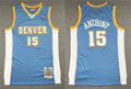 Men’s Denver Nuggets Retired Player #15 Carmelo Anthony Blue Hardwood Classics Throwback Jersey