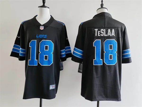Mens Detroit Lions #18 Isaac TeSlaa Nike Black 2nd Alternate Vapor F.U.S.E. Limited Jersey