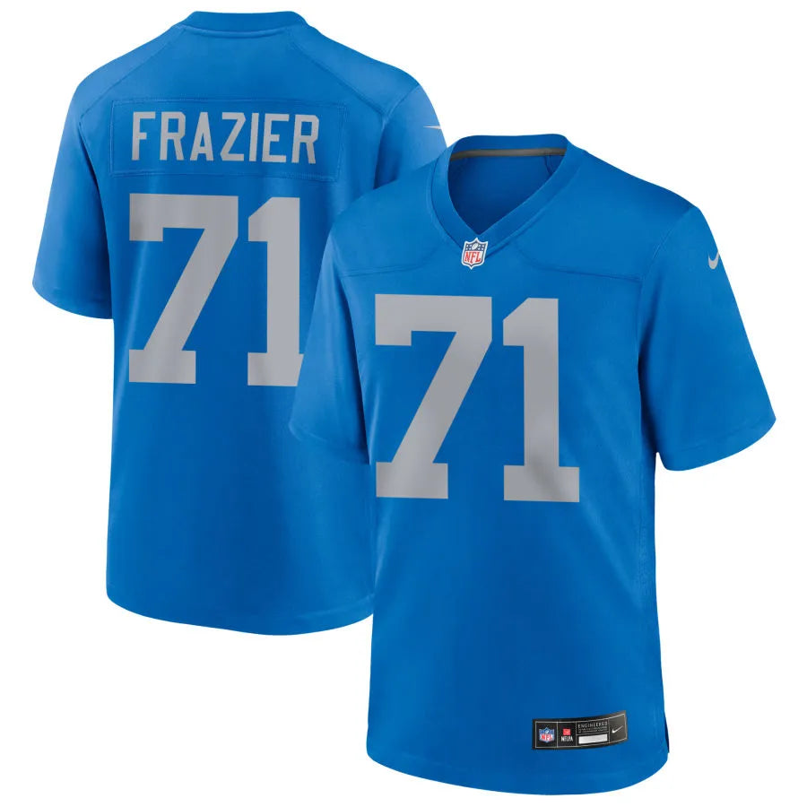 Mens Detroit Lions #71 Miles Frazier Nike Royal Alternate Retro F.U.S.E. Limited Jersey