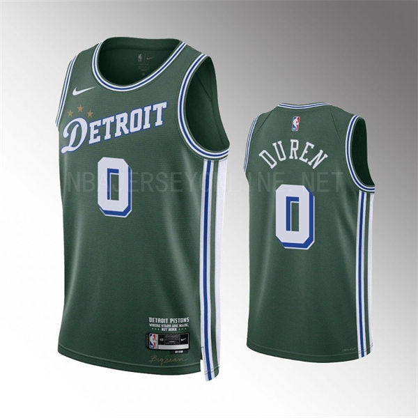 Mens Detroit Pistons #0 Jalen Duren 2022-23 City Edition Swingman Jersey Green