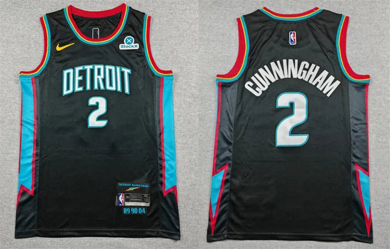 Mens Detroit Pistons #2 Cade Cunningham Charcoal 2025-26 City Edition Swingman Jersey
