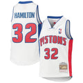 Men’s Detroit Pistons #32 Richard Hamilton Mitchell & Ness White 2003-04 Hardwood Classics Swingman Jersey