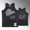 Men’s Detroit Pistons #40 Bill Laimbeer Mitchell & Ness Tonal Black Hardwood Classics Jersey