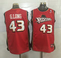 Men’s Detroit Pistons #43 Grant Long Red Hardwood Classics Soul Swingman Throwback Jersey