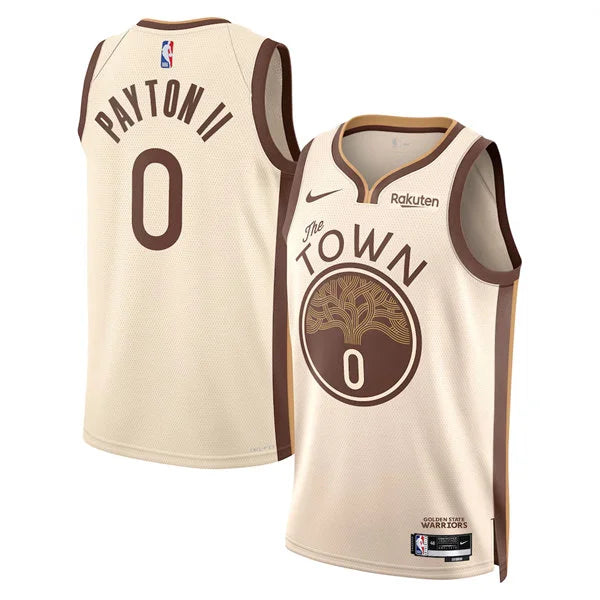 Mens Golden State Warriors #0 Gary Payton II 2025-26 Tan City Edition Swingman Jersey