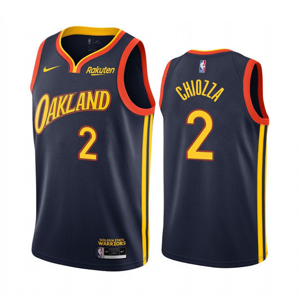 Mens Golden State Warriors #2 Chris Chiozza Navy 2020-21 City Edition Jersey
