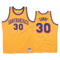 Mens Golden State Warriors #30 Stephen Curry Gold 1962-63 Hardwood Classics Jersey