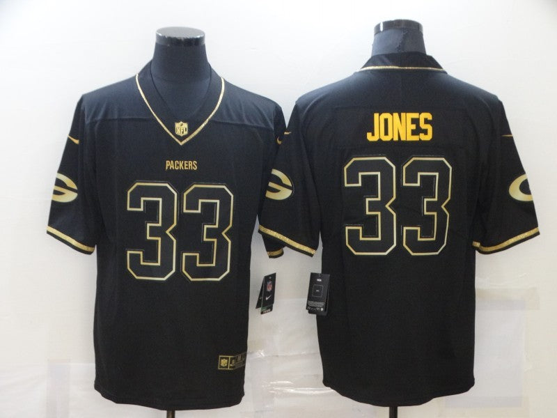 Men’s Green Bay Packers Aaron Jones #33 Black Jersey