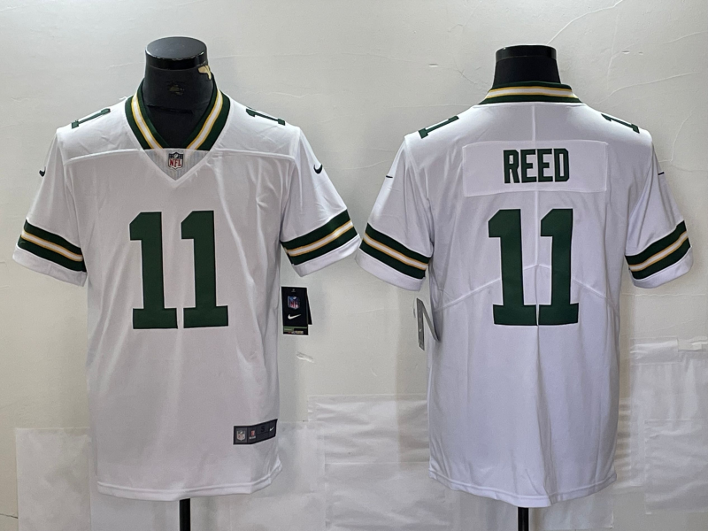 Men’s Green Bay Packers Jayden Reed #11 White Jersey