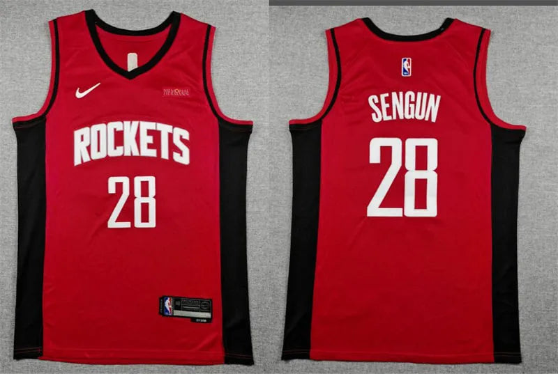 Mens Houston Rockets #28 Alperen Sengun Red Icon Edition Jersey