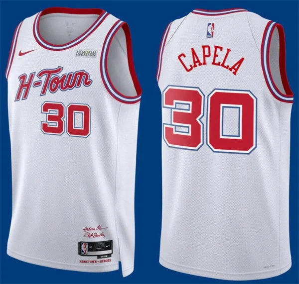 Mens Houston Rockets #30 Clint Capela 2025-26 White City Edition Swingman Jersey