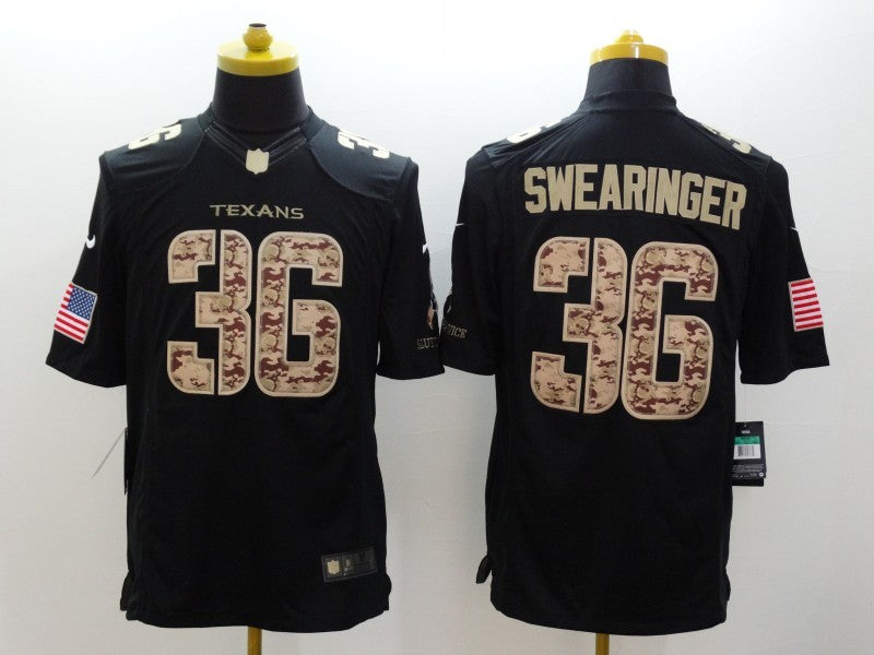 Men’s Houston Texans D. J. Swearinger #36 Black Jersey