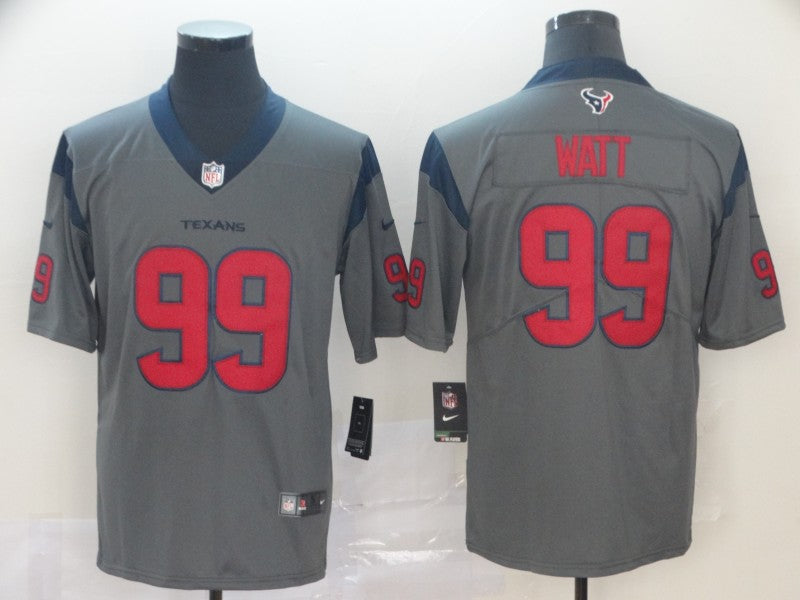 Men’s Houston Texans J.J. Watt #99 Gray Inverted Legend Jersey