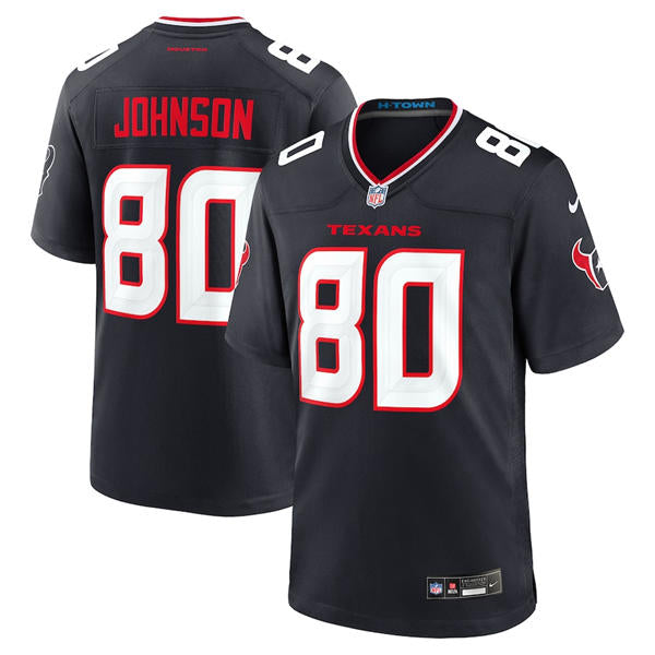 Mens Houston Texans Retired Player #80 Andre Johnson Nike Navy White Alternate F.U.S.E. Limited Player Jersey