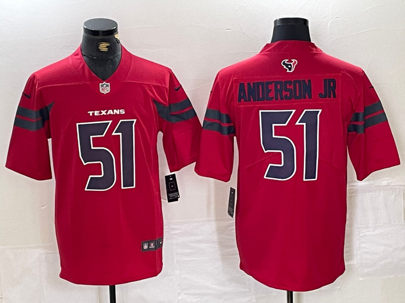 Men’s Houston Texans Will Anderson Jr. #51 Red Alternate Jersey