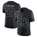 Mens Indianapolis Colts #28 Jonathan Taylor Black Reflective Limited Jersey