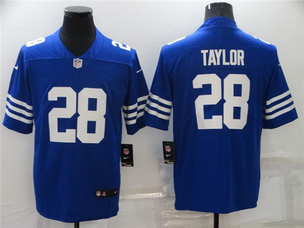 Mens Indianapolis Colts #28 Jonathan Taylor Nike Royal Alternate Retro Vapor Limited Jersey