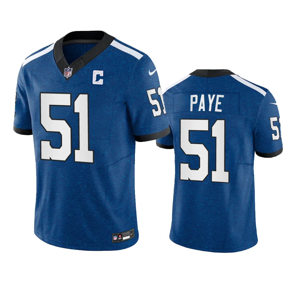 Mens Indianapolis Colts #51 Kwity Paye Royal Indiana Nights Alternate Vapor F.U.S.E. Limited Jersey
