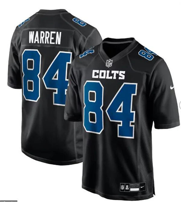 Mens Indianapolis Colts #84 Tyler Warren Carbon Black Fashion Limited Jersey
