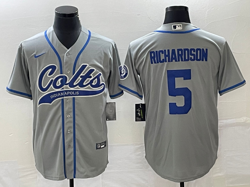 Men’s Indianapolis Colts Anthony Richardson #5 Gray Jersey Joint Edition