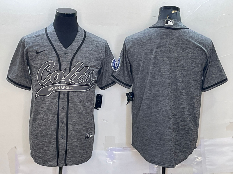 Men’s Indianapolis Colts Gray Blank Jersey
