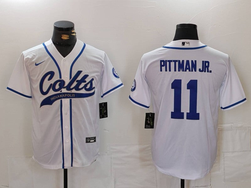 Men’s Indianapolis Colts Michael Pittman Jr. #11 White Jersey