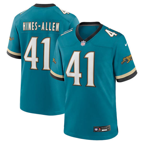 Mens Jacksonville Jaguars #41 Josh Hines-Allen Nike Teal Throwback Vapor F.U.S.E. Limited Jersey