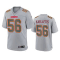 Mens Kansas City Chiefs #56 George Karlaftis Gray Atmosphere Fashion Game Jersey
