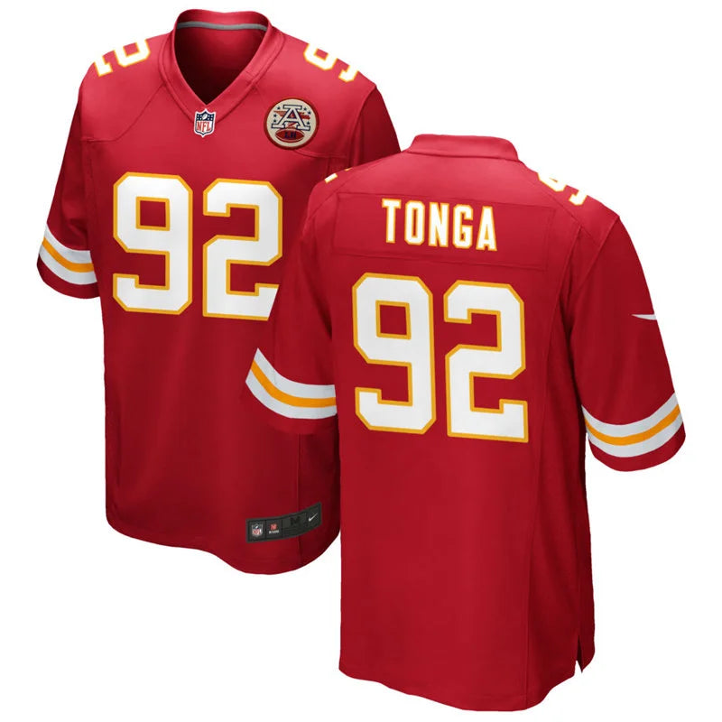 Men’s Kansas City Chiefs #92 Khyiris Tonga Nike Red Vapor F.U.S.E. Limited Jersey