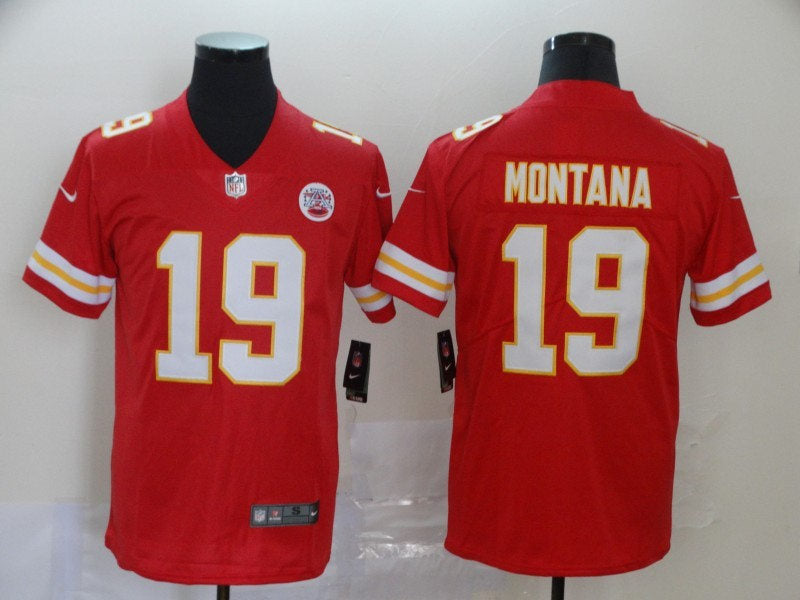 Men’s Kansas City Chiefs Retired Player #19 Joe Montana Nike Red Game Player Football Jersey