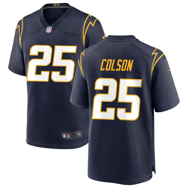 Men’s Los Angeles Chargers #25 Junior Colson Nike Navy Alternate Vapor Limited Player Jersey