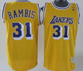 Mens Los Angeles Lakers #31 Kurt Rambis Yellow With Purple Throwback Authentic Jersey