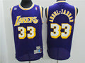 Men’s Los Angeles Lakers #33 Kareem Abdul-Jabbar Purple Mitchell & Ness Throwback Jersey