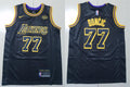 Mens Los Angeles Lakers #77 Luka Doncic Black Golden  Jersey