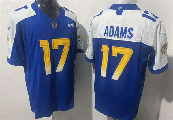 Mens Los Angeles Rams #17 Davante Adams Royal White Gratitude F.U.S.E. Limited Jersey