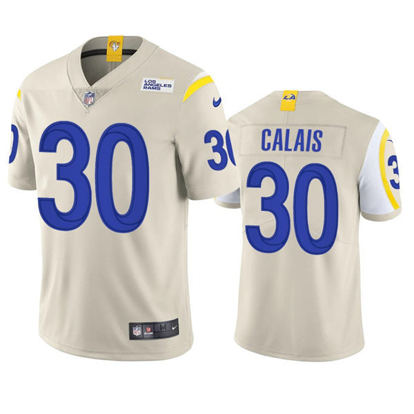 Mens Los Angeles Rams #30 Raymond Calais Nike Bone Vapor Untouchable Limited Jersey