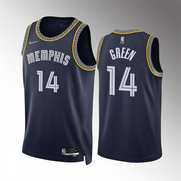 Mens Memphis Grizzlies #14 Danny Green 2021-22 Navy Diamond Badge NBA75TH City Edition Jersey