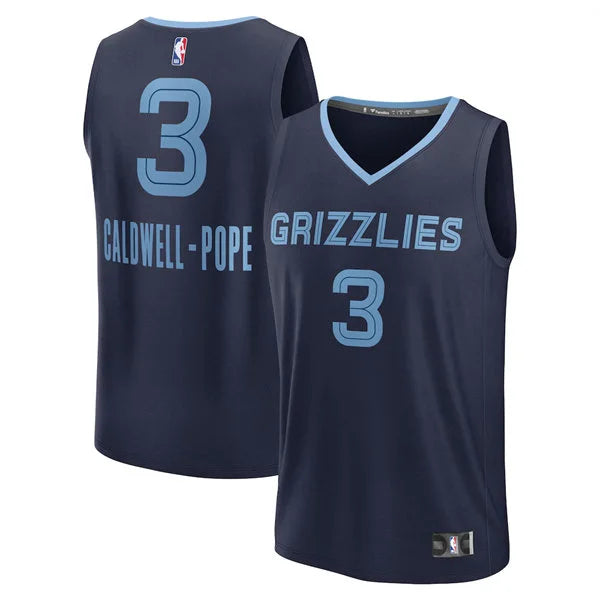 Mens Memphis Grizzlies #3 Kentavious Caldwell-Pope Navy Icon Edition Swingman Jersey