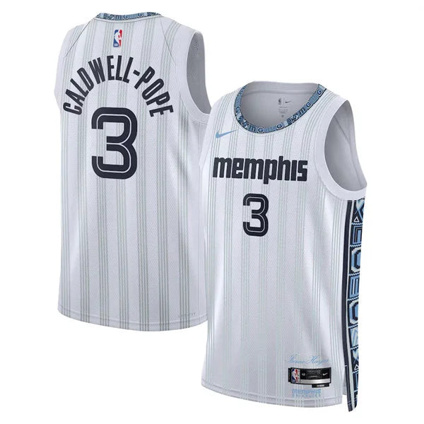 Mens Memphis Grizzlies #3 Kentavious Caldwell-Pope White 2025-26 City Edition Swingman Jersey
