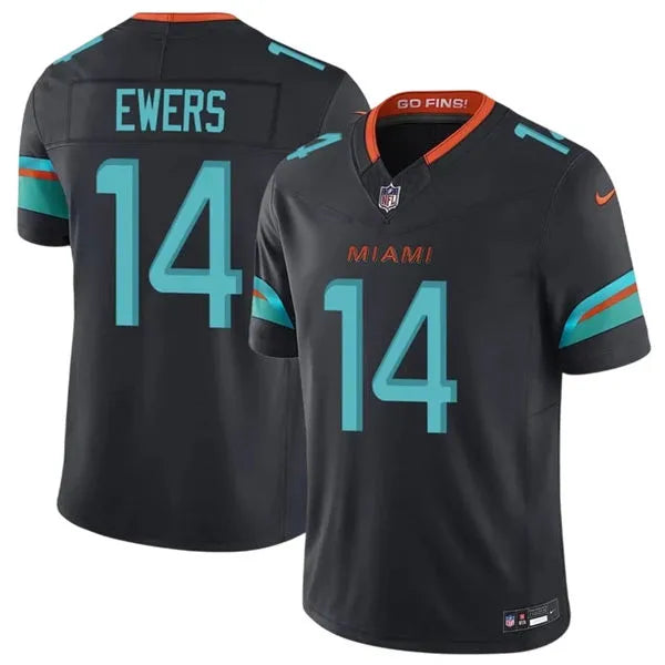 Mens Miami Dolphins #14 Quinn Ewers Pitch Blue 2025 Rivalries Collection Limited Jersey