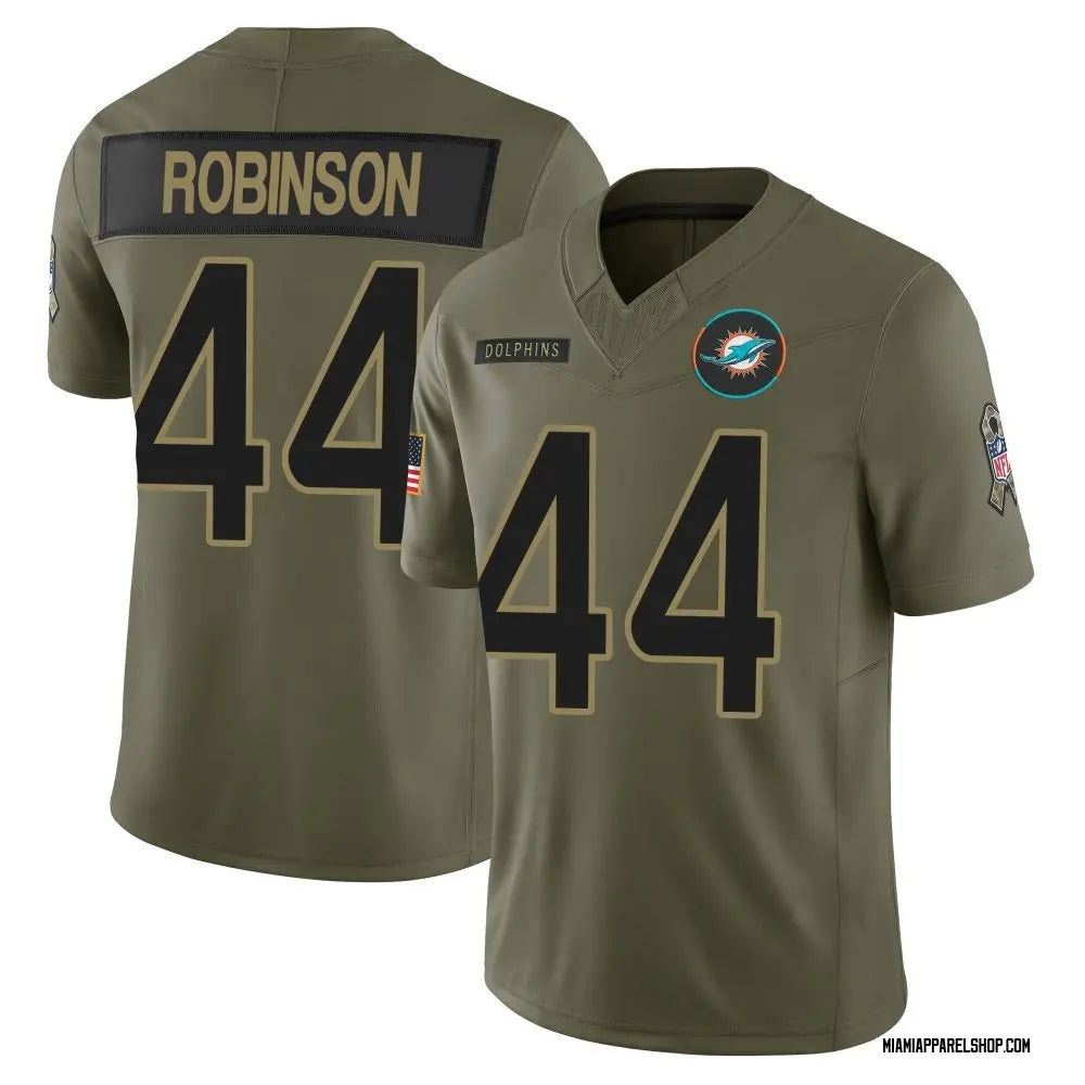 Mens Miami Dolphins #44 Chop Robinson Nike 2025 Salute to Service Retired Limited Jersey – Olive