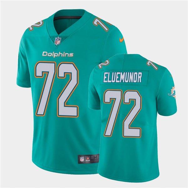 Mens Miami Dolphins #72 Jermaine Eluemunor Nike Aqua Vapor Limited Jersey