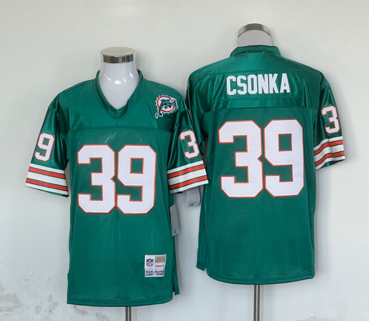 Men’s Miami Dolphins Larry Csonka Mitchell & Ness Aqua Legacy Jersey