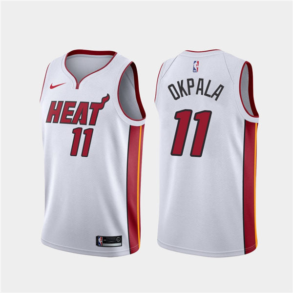 Mens Miami Heat #11 KZ Okpala Diamond Nike White Association Edition Swingman Jersey