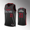 Mens Miami Heat #21 Cole Swider Black 2023-24 City Edition Jersey
