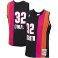 Mens Miami Heat #32  Shaquille O’Neal Mitchell & Ness 2005-06 Hardwood Classics Jersey Pink Black