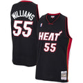 Mens Miami Heat #55 Jason Williams Mitchell & Ness 2005-06 Hardwood Classics Jersey – Black